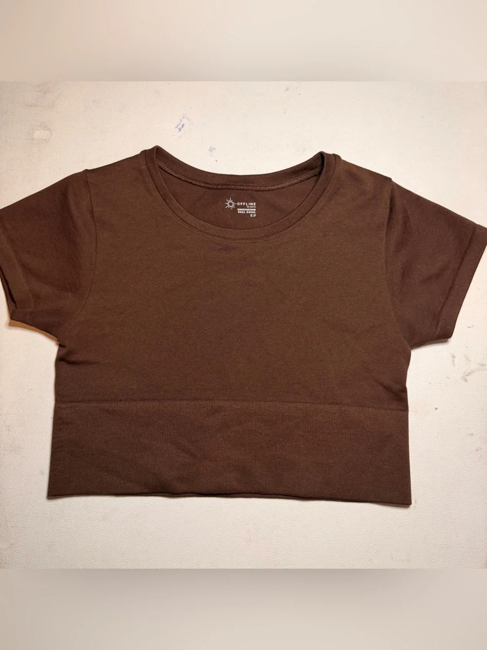 Seamless Brown Scoop Neck Women's Top
